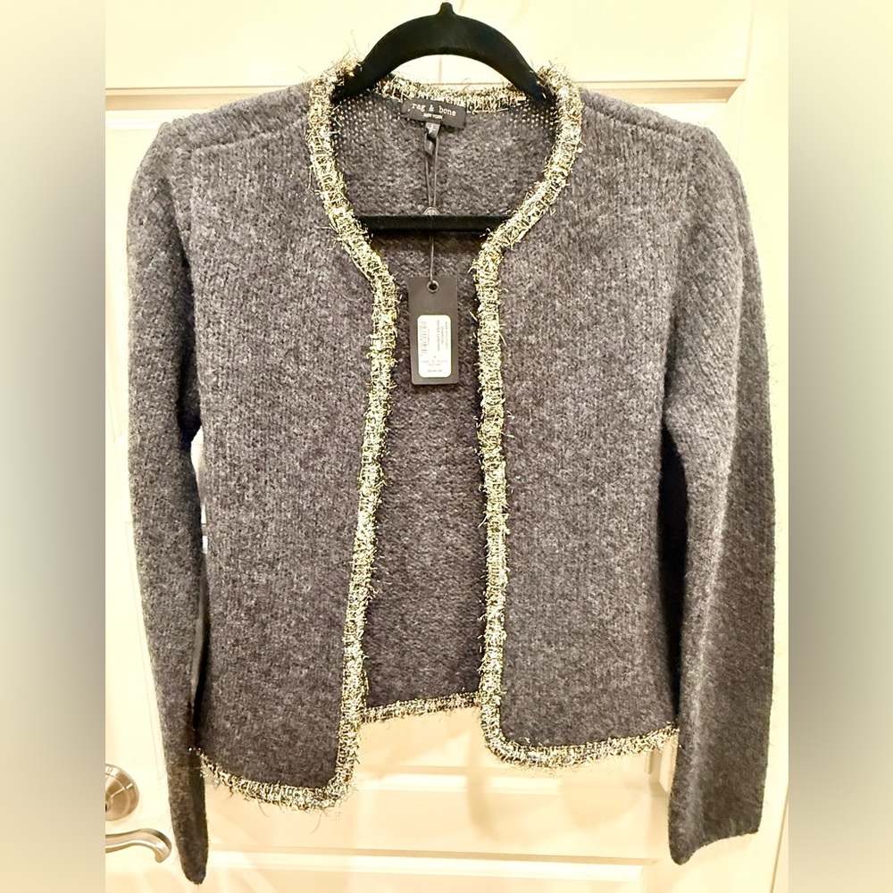 Rag & Bone Gray Sweater with Trim